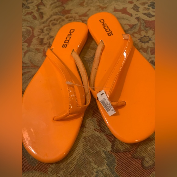Go Vols! Lol! NWT Orange Chico’s flip flops size 7 - Picture 11 of 11